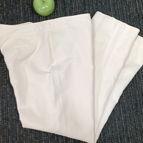 Ann Taylor Women Cream Linen Blend Straight Leg Lined Trousers sz 14 - Picture 6 of 8